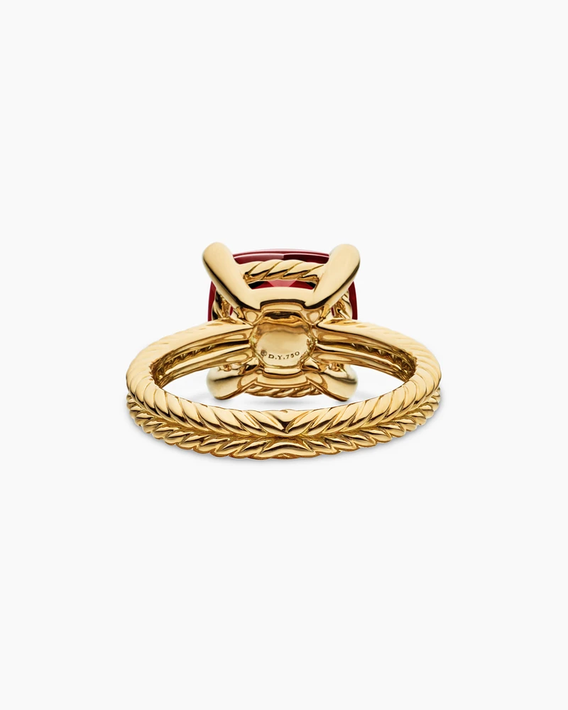 Chatelaine® Ring 18K Yellow Gold with Garnet and Diamonds, 11mm