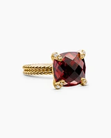 Chatelaine® Ring 18K Yellow Gold with Garnet and Diamonds, 11mm