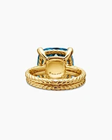 Chatelaine® Ring 18K Yellow Gold with Hampton Blue Topaz and Diamonds, 14mm