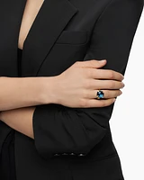 Chatelaine® Ring 18K Yellow Gold with Hampton Blue Topaz and Diamonds, 14mm