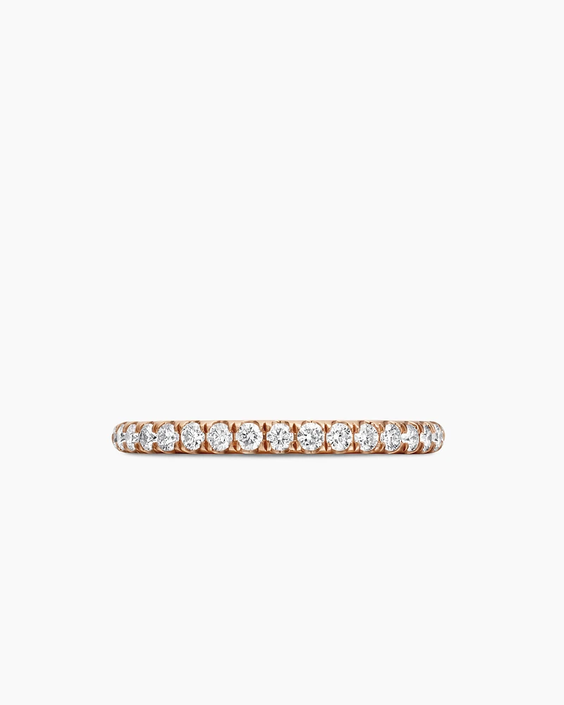 Cable Collectibles® Stack Ring 18K Rose Gold with Diamonds, 2mm