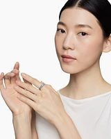 Cable Loop Band Ring Sterling Silver with Diamonds, 7mm