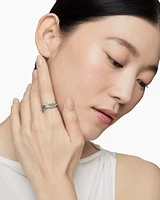 Cable Loop Band Ring Sterling Silver with Diamonds, 7mm
