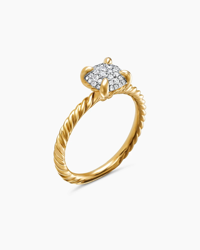Petite Chatelaine® Ring 18K Yellow Gold with Pavé Diamonds, 7mm