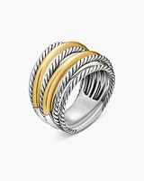 Crossover Ring Sterling Silver with 18K Yellow Gold, 17.8mm