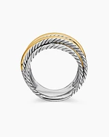 Crossover Ring Sterling Silver with 18K Yellow Gold, 17.8mm