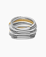 Crossover Ring Sterling Silver with 18K Yellow Gold, 17.8mm