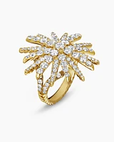 Starburst Ring 18K Yellow Gold with Diamonds, 28mm