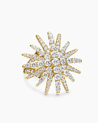 Starburst Ring 18K Yellow Gold with Diamonds, 28mm