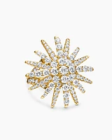 Starburst Ring 18K Yellow Gold with Diamonds, 28mm