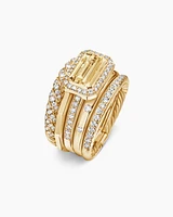 Stax Statement Ring 18K Yellow Gold with Champagne Citrine and Diamonds, 22mm