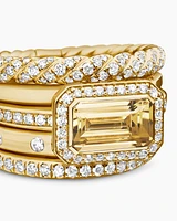Stax Statement Ring 18K Yellow Gold with Champagne Citrine and Diamonds, 22mm
