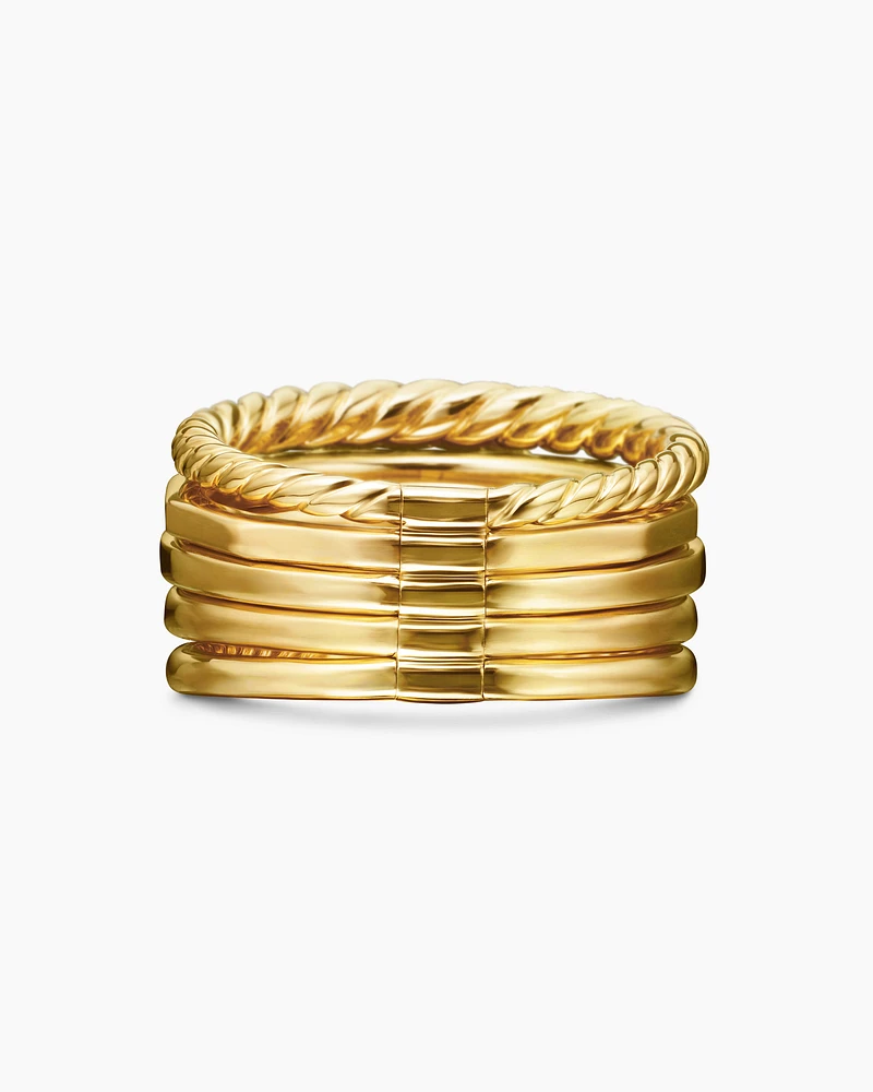 Stax Statement Ring 18K Yellow Gold with Champagne Citrine and Diamonds, 22mm
