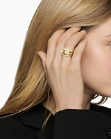 Stax Statement Ring 18K Yellow Gold with Champagne Citrine and Diamonds, 22mm