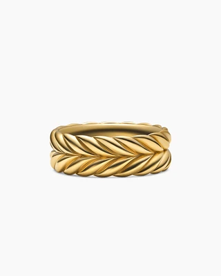 Chevron Band Ring 18K Yellow Gold, 8.5mm