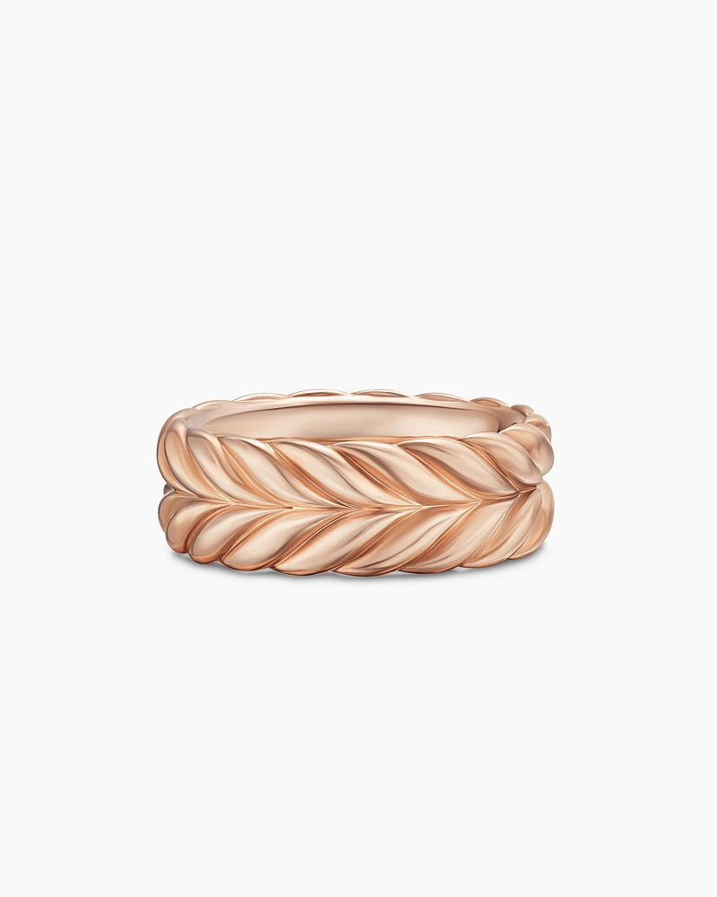 Chevron Band Ring 18K Rose Gold, 9mm