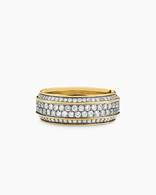 Streamline® Bevelled Band Ring 18K Yellow Gold with Diamonds, 8.5mm
