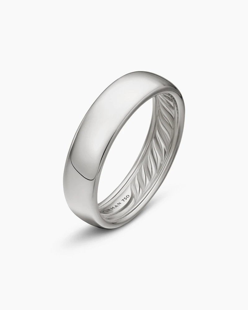 DY Classic Band Ring 18K White Gold