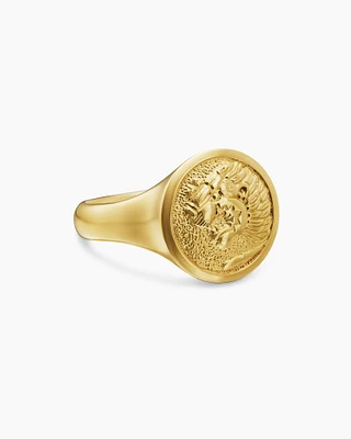 Petrvs® Lion Pinky Ring in 18K Yellow Gold