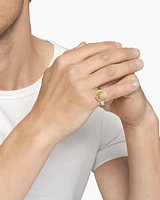 Petrvs® Lion Pinky Ring Sterling Silver with 18K Yellow Gold, 15mm