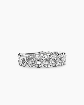 Belmont® Curb Link Band Ring Sterling Silver with Diamonds, 5mm