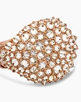 Reverse Set Pavé Signet Ring in 18K Rose Gold with Cognac Diamonds, 17.5mm