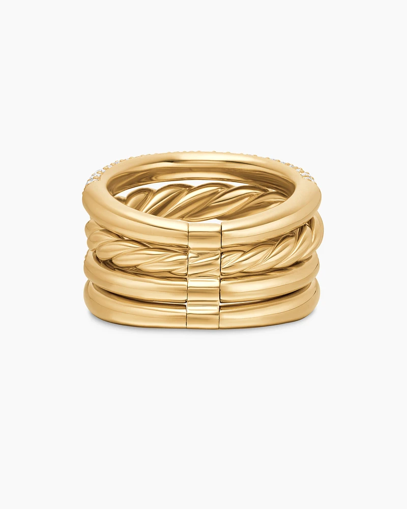 DY Mercer® Multi Row Ring 18K Yellow Gold with Diamonds, 14mm