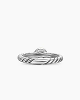 Petite Cable Ring Sterling Silver with 14K Yellow Gold and Amethyst, 2.8mm