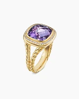 Albion® Ring 18K Yellow Gold with Amethyst and Diamonds