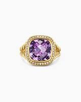 Albion® Ring 18K Yellow Gold with Amethyst and Diamonds