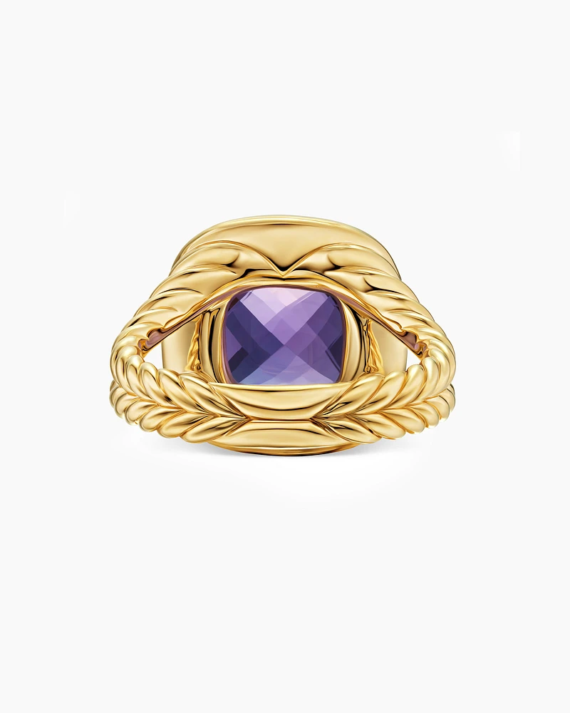 Albion® Ring 18K Yellow Gold with Amethyst and Diamonds