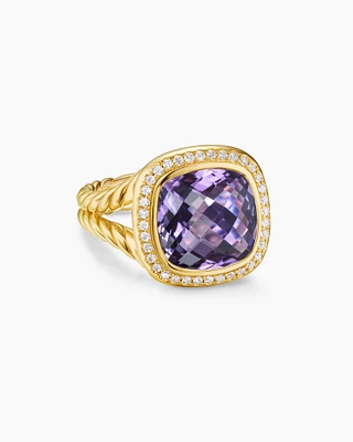 Albion® Ring 18K Yellow Gold with Amethyst and Diamonds