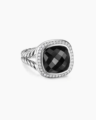 Albion® Ring Sterling Silver with Black Onyx and Diamonds