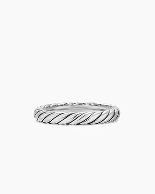 Cable Band Ring Sterling Silver, 3.4mm