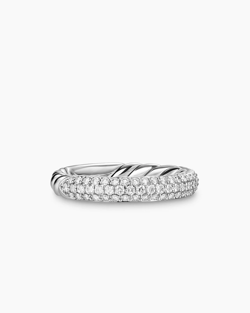 DY Mercer® Pavé Band Ring Sterling Silver with Diamonds, 3.7mm