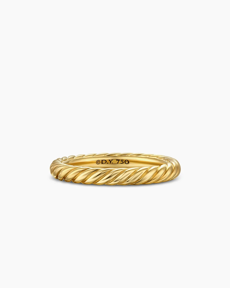 Cable Band Ring 18K Yellow Gold, 2.8mm