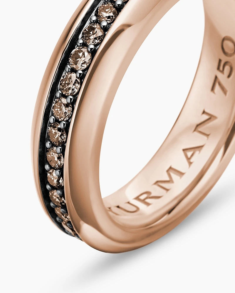 Streamline® Band Ring 18K Rose Gold with Cognac Diamonds, 6mm