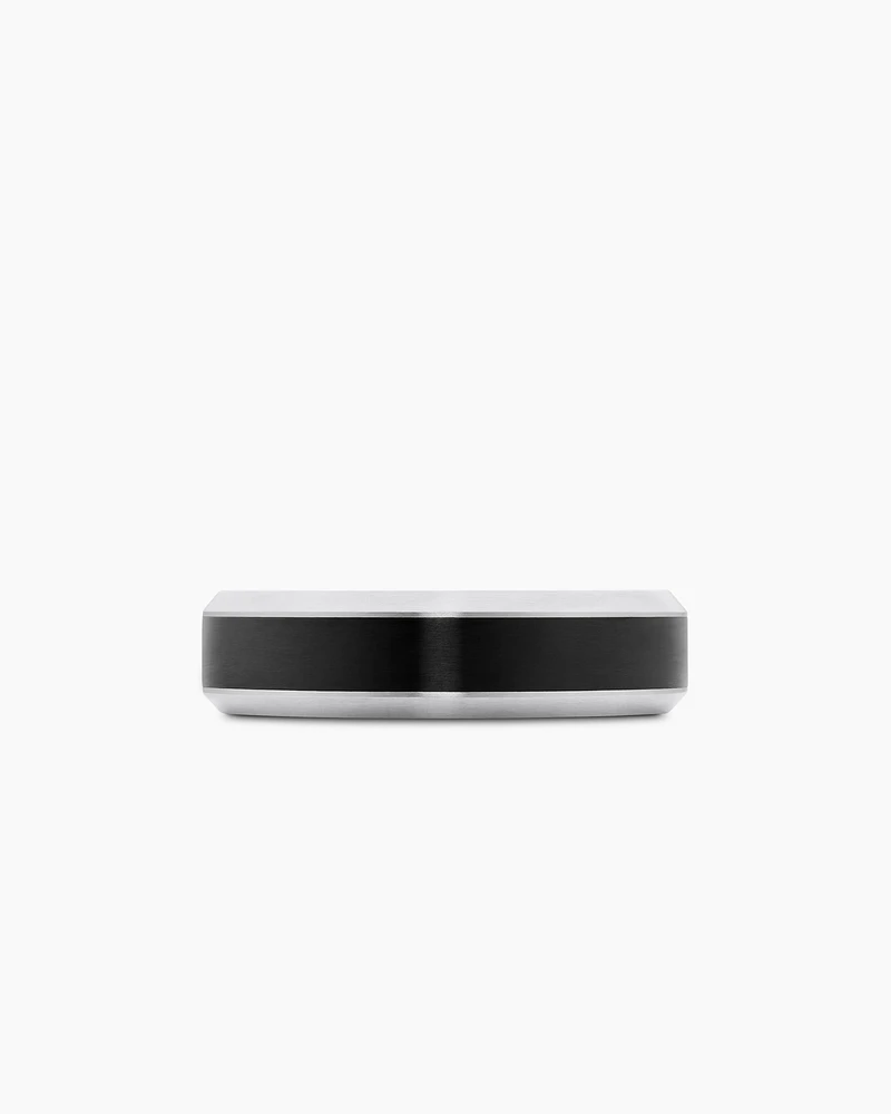 Bevelled Band Ring Grey Titanium with Black Titanium