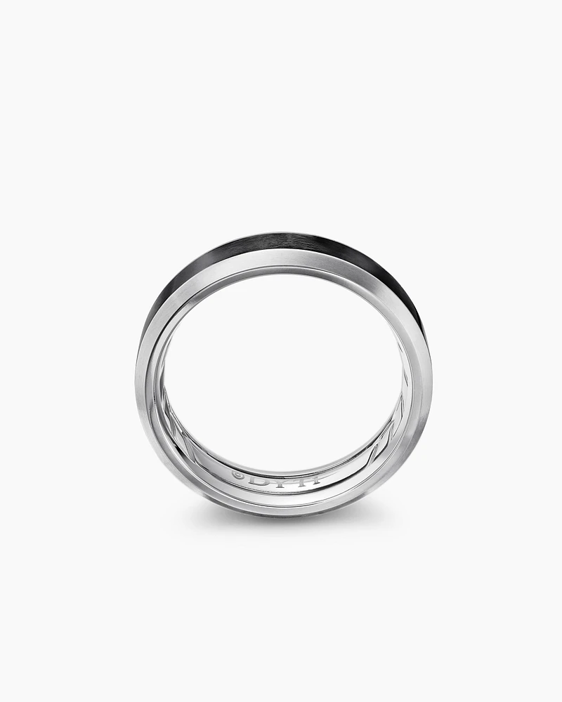 Bevelled Band Ring Grey Titanium with Black Titanium