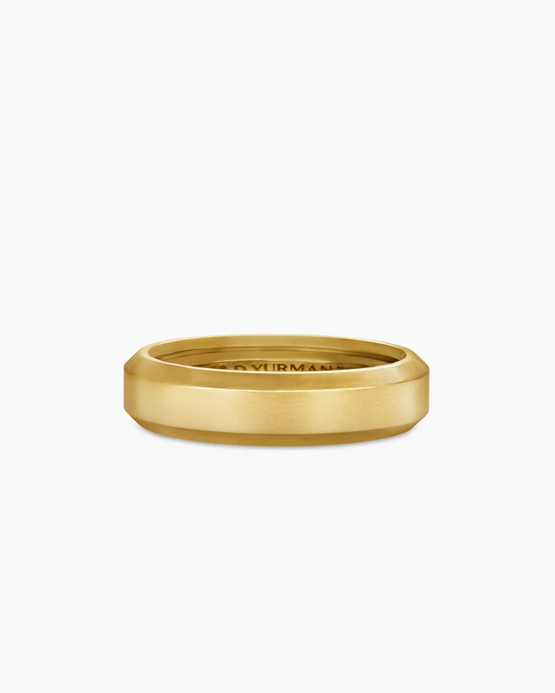 Bevelled Band Ring 18K Yellow Gold, 6mm
