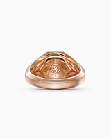 Streamline® Signet Ring 18K Rose Gold with Cognac Diamonds, 14mm