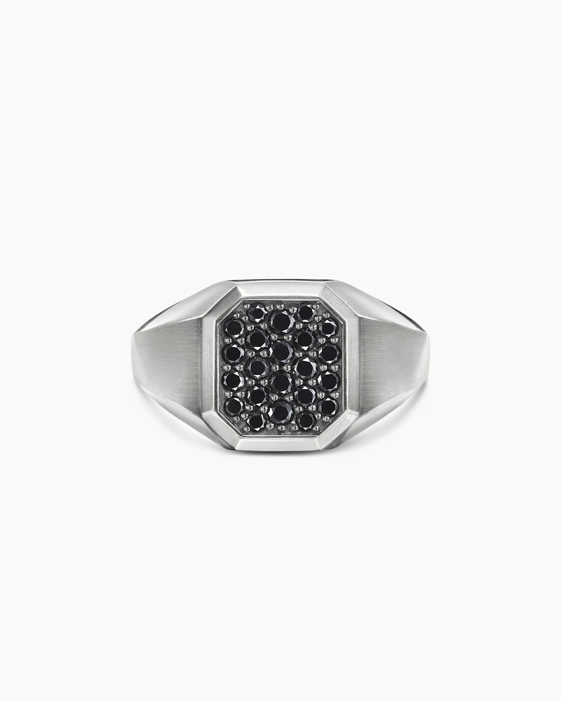 Streamline® Signet Ring Sterling Silver with Black Diamonds