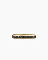 Beveled Band Ring 18K Yellow Gold with Black Diamonds, 3.5mm