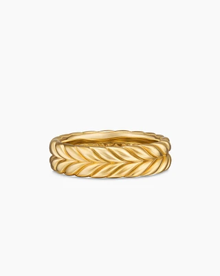 Chevron Band Ring 18K Yellow Gold, 6.2mm