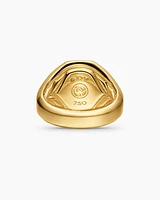 Streamline® Signet Ring in 18K Yellow Gold with Diamonds, 18mm
