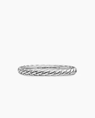 DY Cable Band Ring Platinum, 2mm