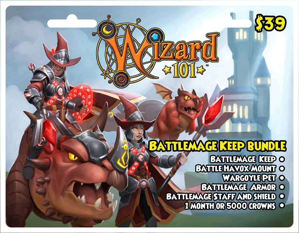 KingsIsle Wizard101 Battlemage Keep Bundle Digital Card