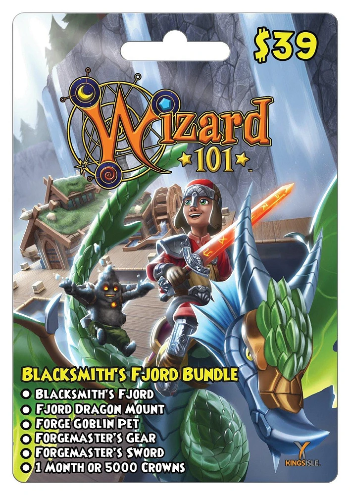 KingsIsle Wizard101 Blacksmiths Fjord Bundle 39 Dollar Gift Card Digital