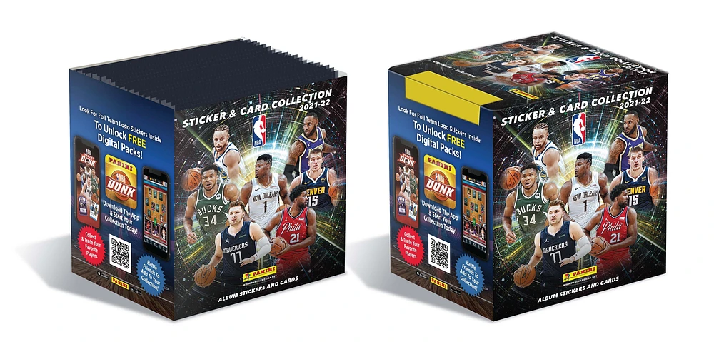 Panini 2021-22 NBA Basketball Hybrid Sticker and Trading Cards Bundle