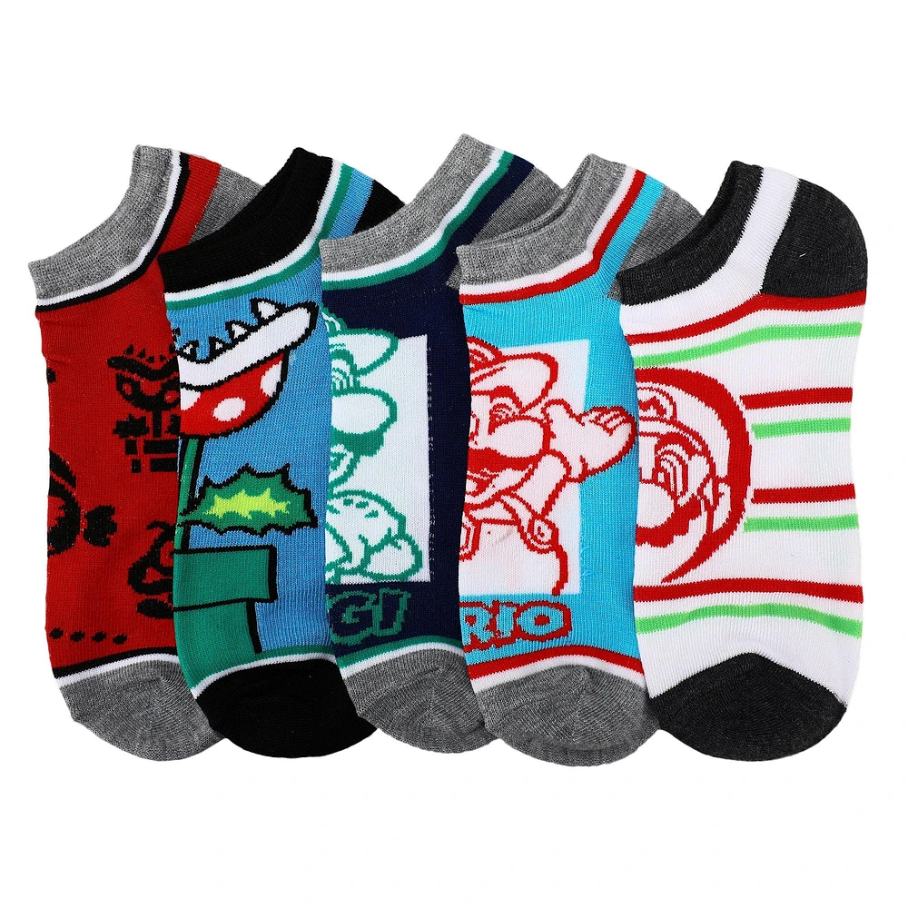 Super Mario 5-Pair Unisex Art Ankle Socks (Styles May Vary